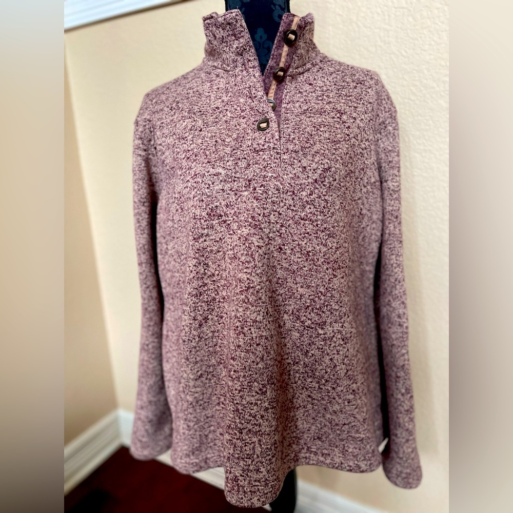 Sweater-Natural Reflections Pullover Collared Swe… - image 1